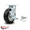 Service Caster 6 Inch Rubber on Aluminum Caster with Roller Bearing and Brake/Swivel Lock SCC SCC-30CS620-RAR-TLB-BSL - alternate 3